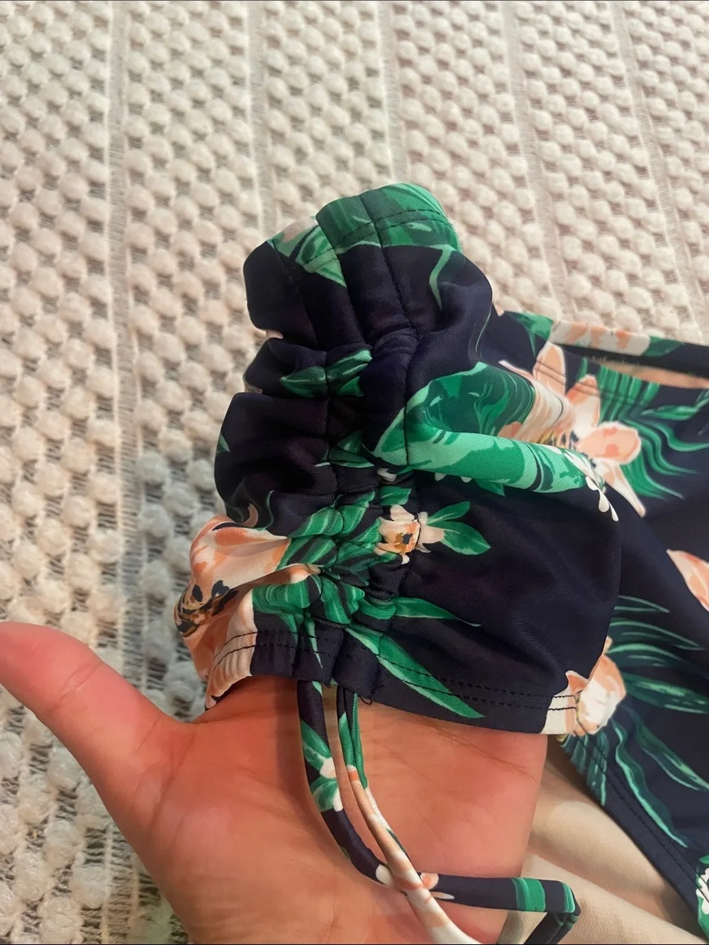 Kona Sol High Waist Floral Bikini Bottom 20W 22W Ruched Cinch Plus Size Swim